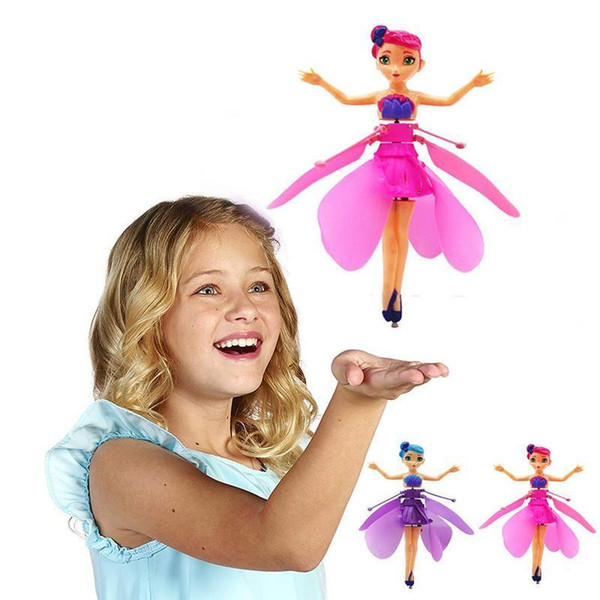 Infrared Sensor Flying Aircraft Girl's The Little Fairy Suspension Light Toy Mini Exquisite Birthday Gift