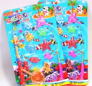 Wholesale-2015 INTERESTING HOT SALE CHILDREN FISHING TOYS INCLUDING 9 LITTLE FISH AND 2 FISH ROD