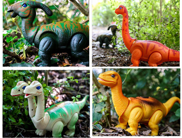 Wholesale Emulate electric dinosaur toys Luminescent electric voice walking dinosaur brachiosaurus Triangaur Mussaurus pet toy hot sale