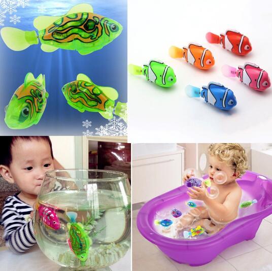 Luminous Electric Robotic Fish Activated Battery Powered Swimming Boy Bath Pet Toys Aquarium Decor DropWholesale