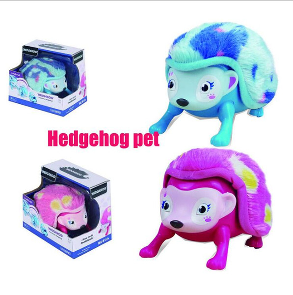 Interactive Pet Hedgehog with Lights Sounds Sensors Light-up Eyes Wiggy Nose Walk Roll Headstand Curl up Giggle Toys for Kids