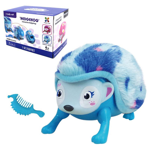 New Interactive Pet Hedgehog with Multi-modes Light Sound Sensor Light-up Eyes Wiggy Nose Walk Roll Headstand Toy Party Favor