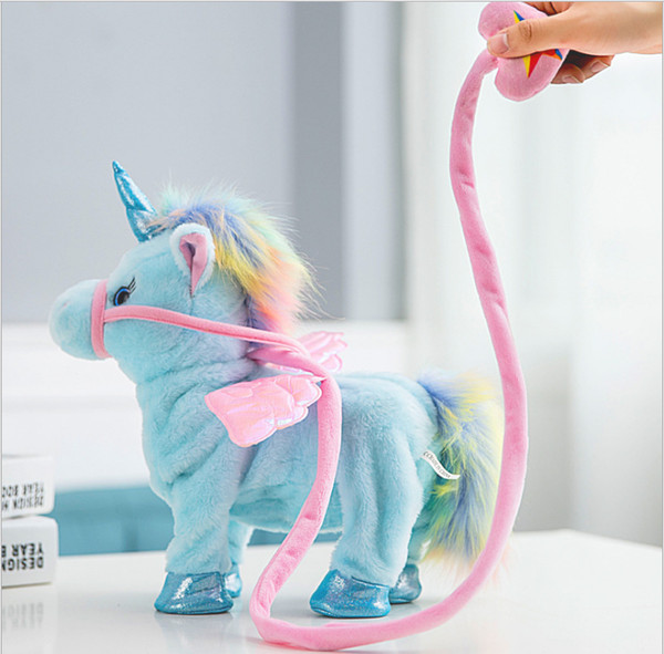 hot sale Electronic Pet Toys Sing and Walking Unicorn Electronic plush Robot Horses New Christmas Gift Electronic plush toys for Kids bir