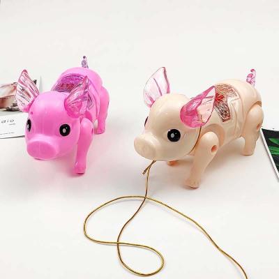 kids toys for kids Novelty Electronic Pet rope traction creative lighting catoon pig gift for baby