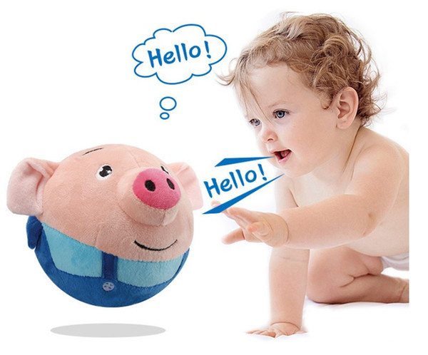 New styles Electronic Pet toys 72 songs Can record speak Pig dolls jumping ball electric plush toy Christmas birthday gift wholesale