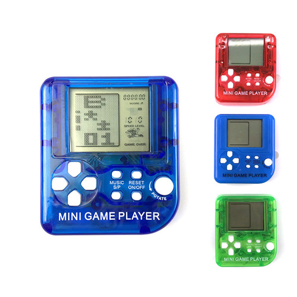 Portable Mini Tetris Game Console Keychain Lcd Handheld Game Players Children Educational 26 Games Toys Anti-stress Keychain