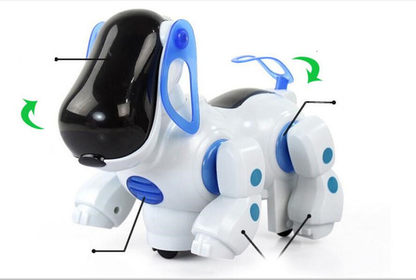 hot sale Electric dog with light and music caster shook his head and tail children's educational toys wholesale supply Free Shipping