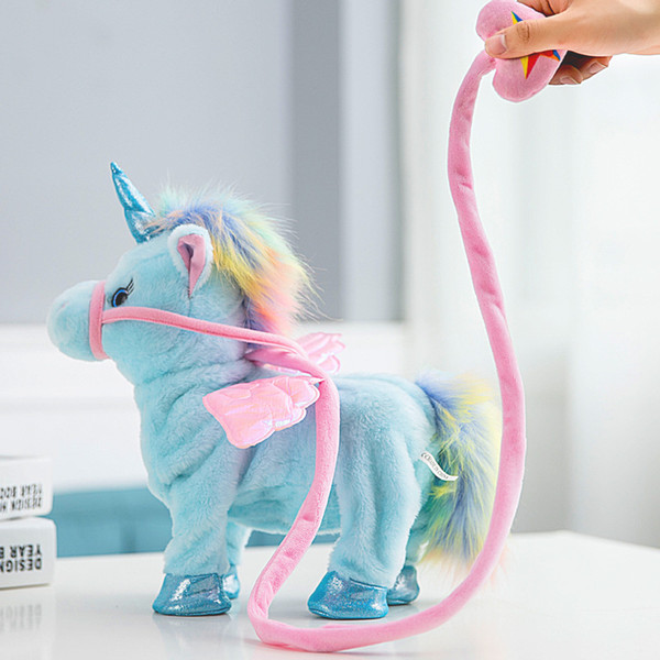 Electronic Pet Toys Sing and Walking Unicorn Electronic plush Robot Horses New Christmas Gift Electronic plush toys for Kids birthday gifts