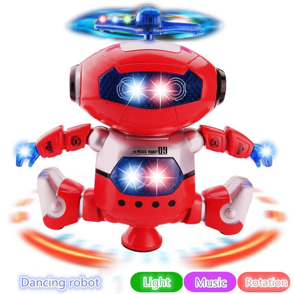 Electric Toys Dance Rotating Robot with LED Lights Music Explosion Intelligence Toy with Battery Powered Direct Shenzhen China Wholesales