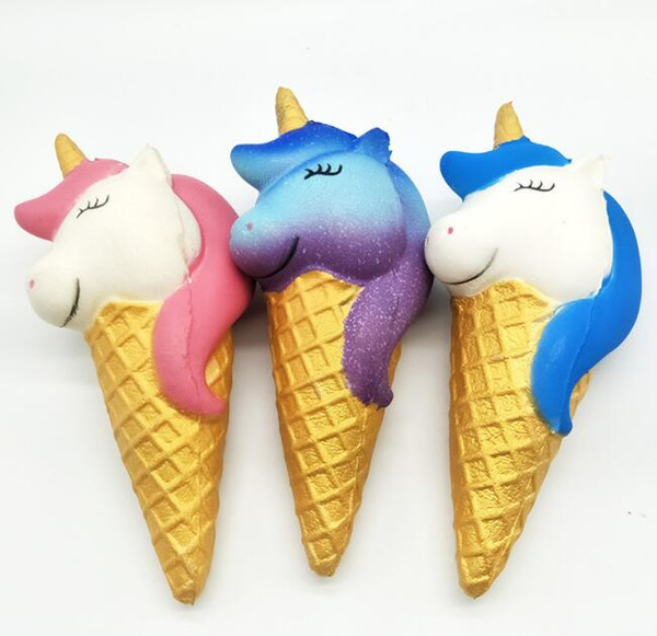 New Squishy ice cream Slow Rising PU unicorn horse head animal Squishies TOYS For Kids decompression toy gift