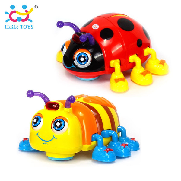 Huile Toys 82721 Baby Toys Infant Crawl Beetle Electric Toy Bee Ladybug With Music & Light Learning Toys For Children Xmas Gifts