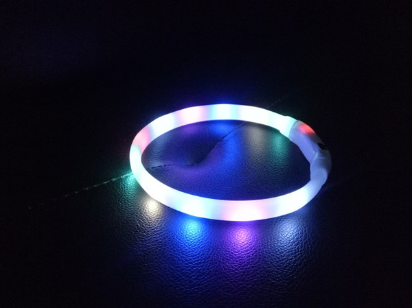 Led Pet Collars Necklace USB Rechargeable Chasing Lights Safety Waterproof Cuttable Fit All Pets Light up Toys