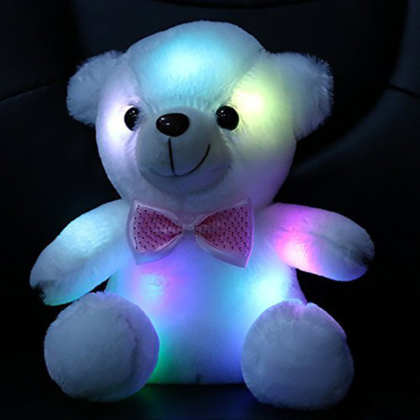 20cm Creative Light Up LED Teddy Bear Stuffed Animals Plush Toy Colorful Glowing Teddy Bear Christmas Gift for Kids