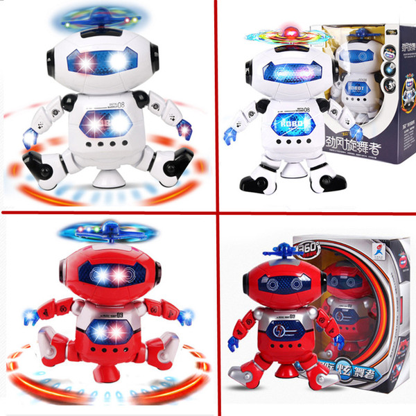 Intelligent 360 Rotating Space Dancing Robot Electronic Infrared Musical Walking Lighten Multi-function Smart Toys for Kid Robot toys