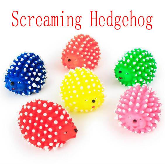 Screaming Hedgehog Shape Pet Toys Creative Designs Vinyl Sound Toys Suitable For Puppy Small Dogs Medium Dogs Size M Randomly Colors