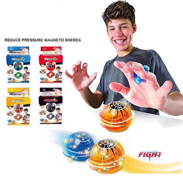 New Christmas toy Speed Magneto Spheres Magnetic Ball Finger Ring Fidget Spinner Toy SPEED Flash Lamp Colorful Fingers for Kids Toy Gift