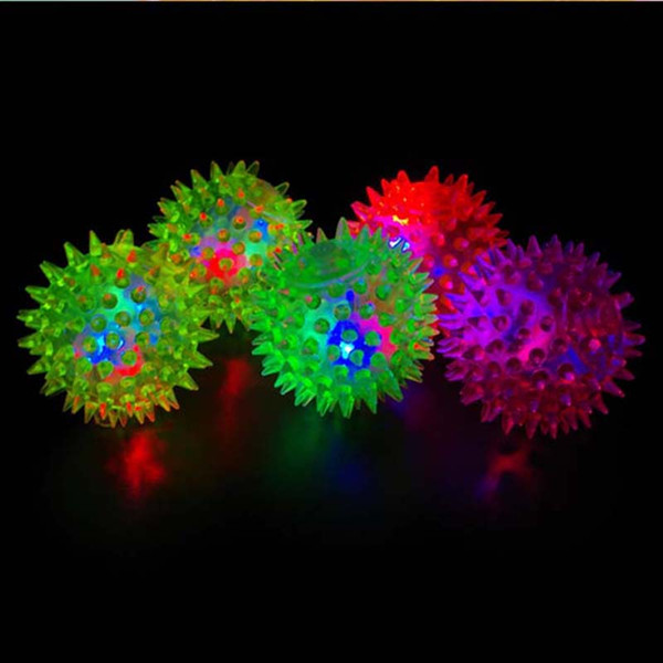 Fun Finger Children'Day Christmas Flashing Light-Up Spiky Rubber Bouncy Stress Ball Sensory Fidget Fidget Toy Amusement Activity Gifts Decor