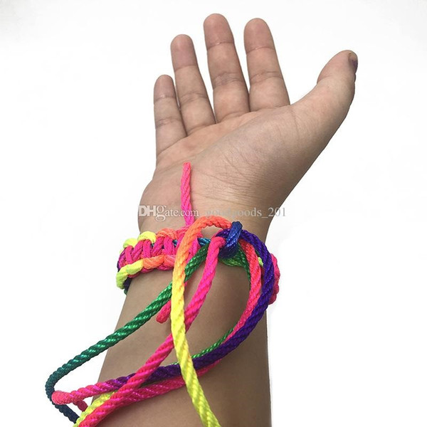 DIY Rainbow Rope Finger Game Toys Finger String Colorful Rainbow String Nostalgic Toys Intelligence Development Fancy Toys Gifts K574