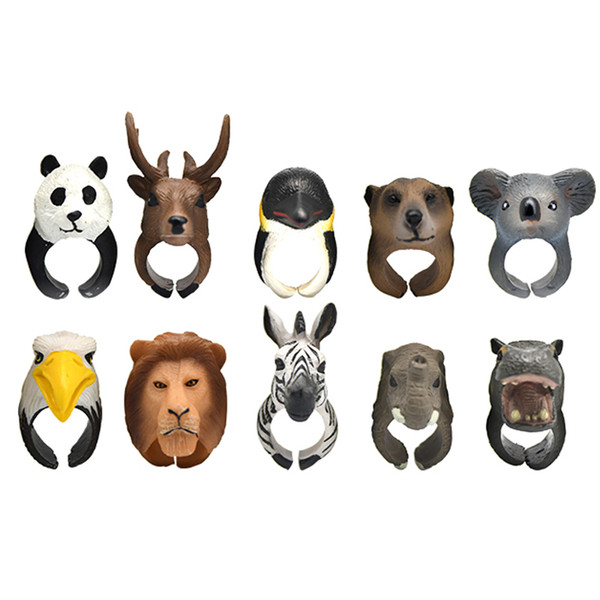 Teenager Animals Model Ring Gifts 10+ New Fashion Creative 3D Animal Ring Open Hand Ring Simulation Animal Model Toy 7-14T