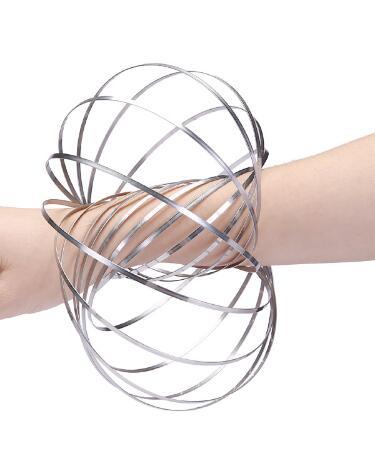 Wholesale Xmax gifts metal Toroflux Flow ring Toy Holographic by While Moving Creates a Ring Flow Rainbow Toys Flow rings