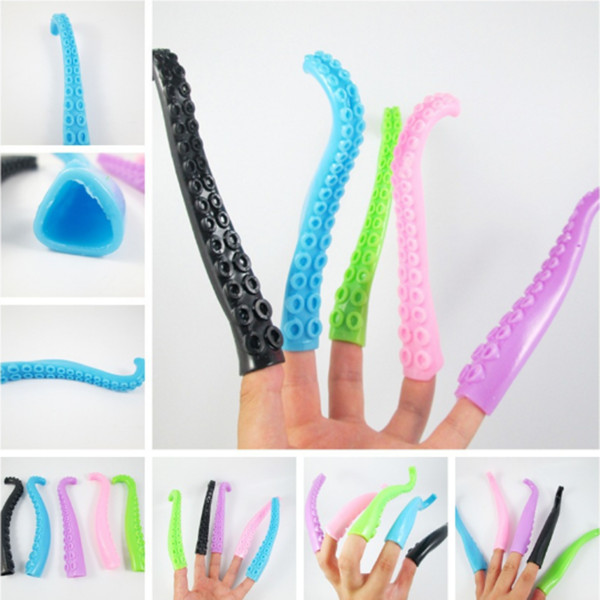 High Quality Novel Plastic Finger Puppet Story Mini Octopus Tentacles Toys with Small Finger Toys for Kids Children