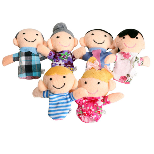 Novelty 6Pcs/lot Family Finger Fantoches De Dedo Puppets Cloth Doll Baby Educational Hand Toy Cute Novelty Finger Toys for Kids Gift