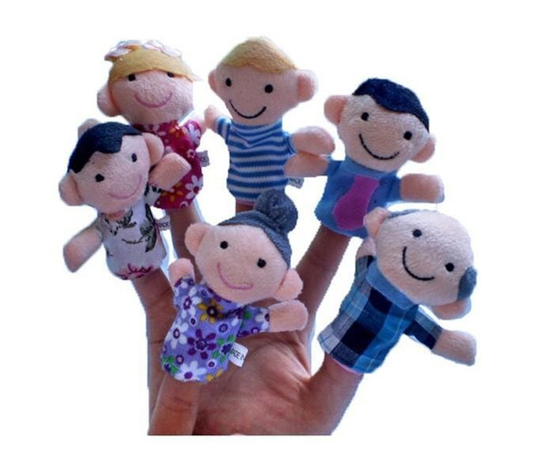 Happy Family Family Members Finger Puppets Baby Infant Early Educational Plush Toys c027