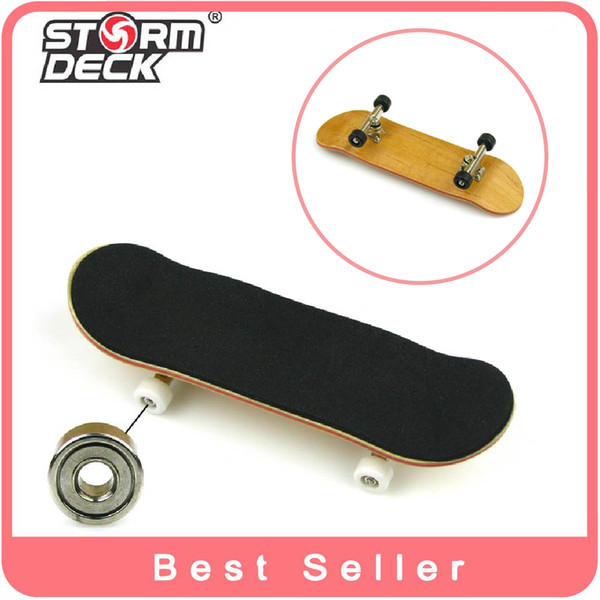 Wholesale-1Piece With Gadget Professional Maple Wooden Fingerboards Nickel Alloy Stents Bearing Wheel Finger Skateboard Mini Skate Toys