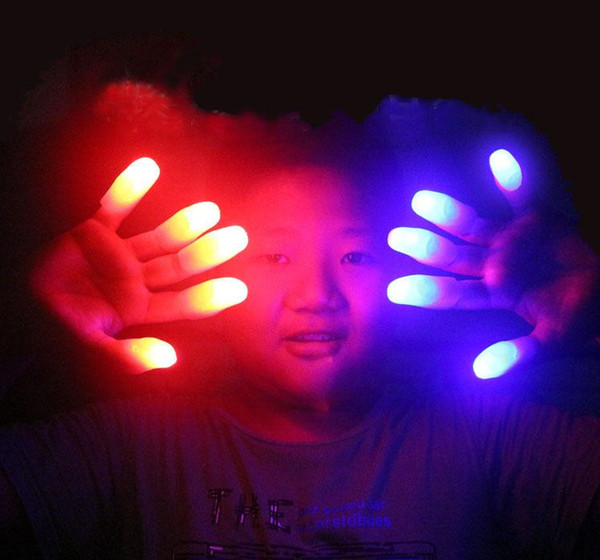 Funny Novelty Light-Up Thumbs LED Light Flashing Fingers Magic Trick Props Amazing Glow Toys Children Kids Luminous Gifts