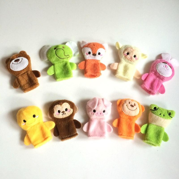 Cute Cartoon Boya Girls Plush Animal Finger Toys Finger Toys Baby Soft Elephant Monkey Pig Duck Dolls Toys Christmas Gift Puppet BY0000