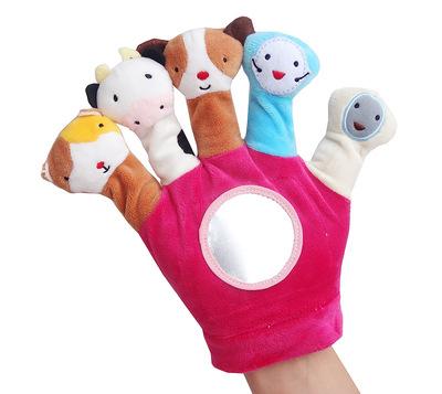 Baby hand puppet plush toy 0-1 year old baby cloth fingering newborn animal puppet glove toy