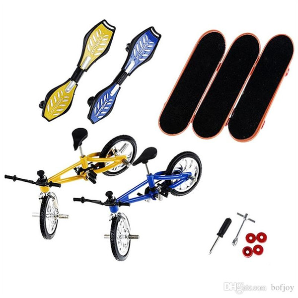 Professional Alloy Finger Skateboard Bicycle Skateboard Sets Stent Bearing Wheel Fingerboard Novelty Kids Toys Finger Toys