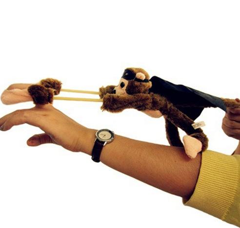 New Design Flying Monkey Screaming Flying Finger Toys Slingshot Monkey Plush Toys Novelty Toy 6 Style Animal 