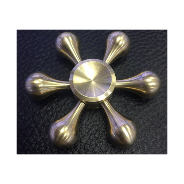 HighSpeed 7CM drops finger gyro Six angle spiral Hand Spinner brass ship compass Spinning Top Toy powers DIY luminous Anti Stress Fidget Top