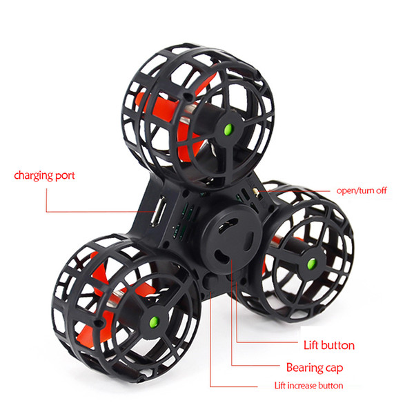 4 Color Flying Fidget Spinner Mini Rechargable Automatic Portable Finger Tip Spinner Anxiety Stress Novelty Toys Fingertip gyro Kids Gift