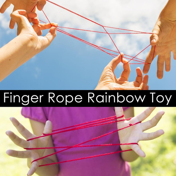 12pcs Colorful Finger Rope Twist String Game Toy Rainbow Rope Children Finger Thread Rope Team Game Toys For Children Gift