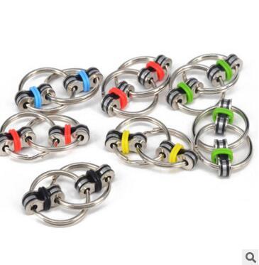 Fidget Spinners Kids Alloy Key Ring Fidget Finger Every Day Carry Tip key Ring Chain Buckle Funny Decompression Relieve Stress Toy J338