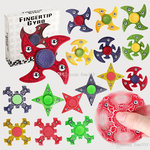 Novelty 10CM Gyro One order Star Finger Gyro Toy Magic three-dimensional deformation finger spinning top wholesale