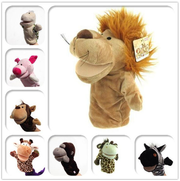 HOT Family Finger Puppets Short Plush Toys Cartoon Cloth Doll Baby Educational Cartoon Animals Toy