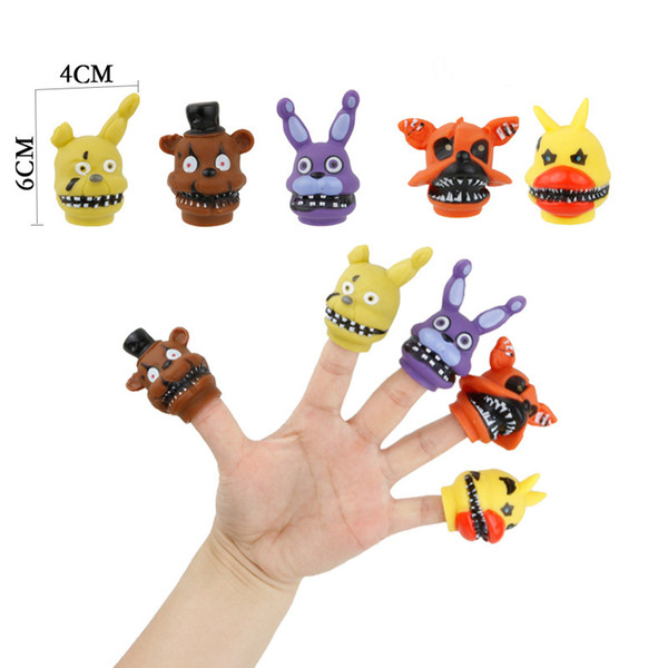 Hot 5 PCS/Set 4*6 cm Five Nights At Freddy's Finger Hand Toys Action Figure FNAF Chica Bonnie Foxy Freddy Anime Figures