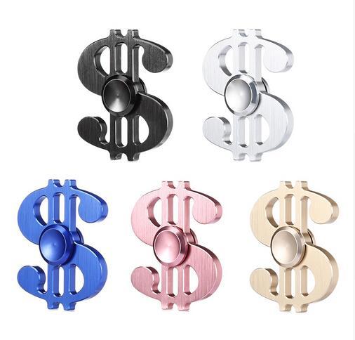 Newest Dollar Symbol Hand Fidget Spinners Fingership Gyro Metal EDC Toys Spinning Top Relief Stress For Kids Adults Toy with Retail Box