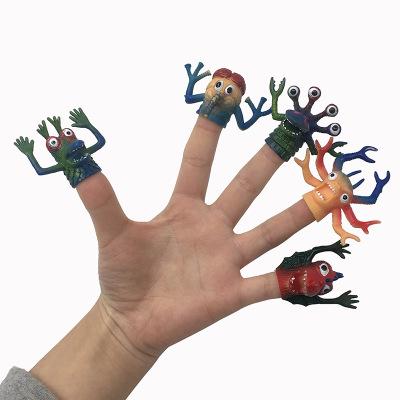 Creative new strange children's finger animal TPR finger set Boy bedtime story Small monster doll toy over seven years old V091