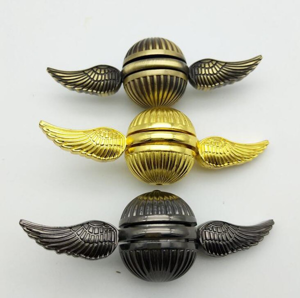 New Harry Potter Golden Snitch Fidget Spinners Metal Copper Cupid Angel Wing Decompression Toy Hand Spinner finger Gyro Spiral