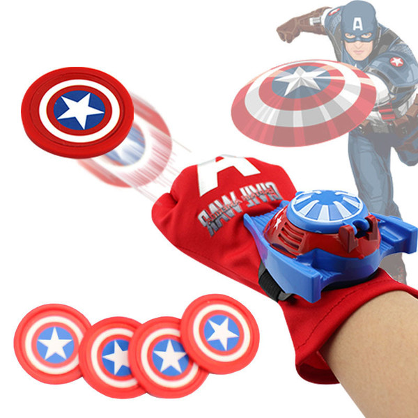 Spiderman Glove Laucher Props Superhero Captain America Hulk Ironman Avengers Boys Kids Party Cosplay Glove Prop Toy Xmas Gifts