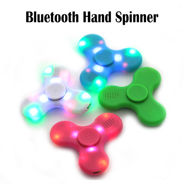 LED bluetooth music Fidget Spinner Hand Spinners Top Quality Triangle Finger Spinning Top Colorful Decompression Fingers vs Fidget Cubes