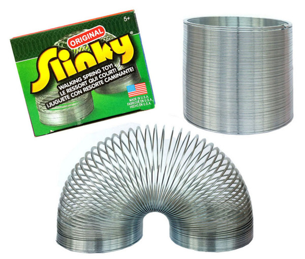 Funny Classic Stress Relieve Magic Slinky metal Rainbow Spring kids Finger Toys Rainbow circle C3270