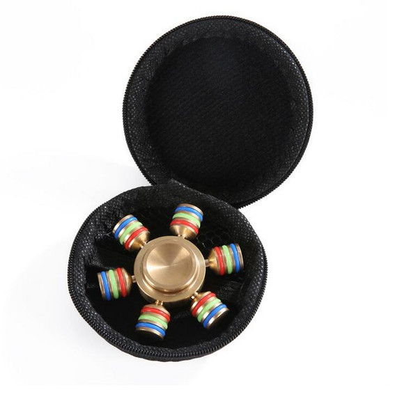 Copper Hexagon Metal Alloy Fashion EDC Toys Hand Spinner Professional Fidget Spinner Autism and ADHD Anti Stress Toys with Black box gift