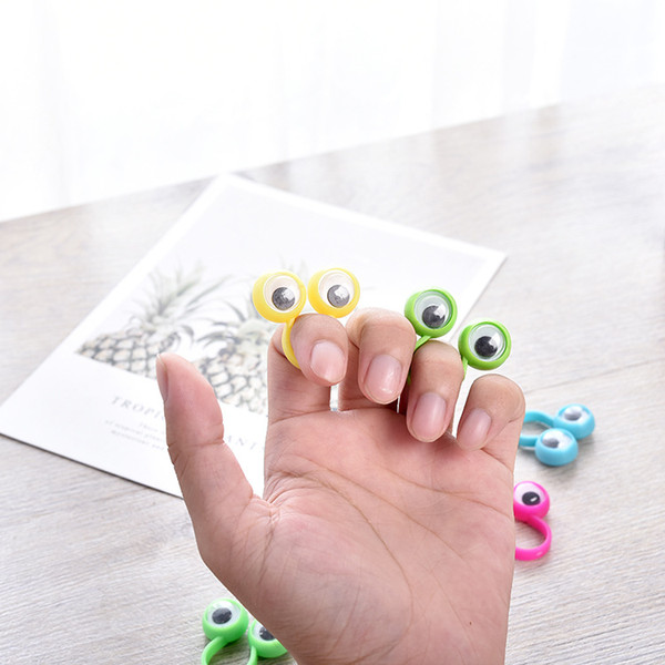 Wholesale Funny Plastic Eyes Model Ring Children Finger Ring Swaying Eyeball Toy Kids Party Gift Present