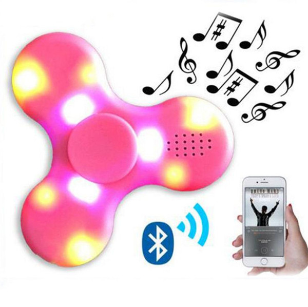 LED Fidget Spinner with Bluetooth Speaker Handspinner fingertips LED Rainbow Light Luminous Hand Spinners Fidget Finger Toys