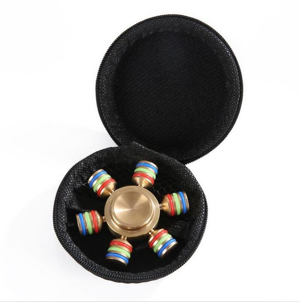 Hexagon Hand Spinner Six Angle Copper Fingertips Spiral Fingers Gyro Torqbar Fidget With 6 Heads Hand Spinner Relieves stress With Box